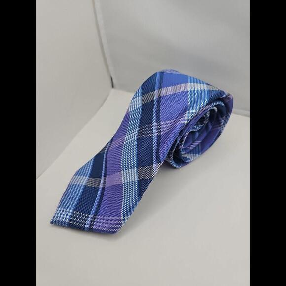 NAUTICA Mens Neck Tie Lavender Blue Gingham 3" x 57"‎ - Picture 3 of 3